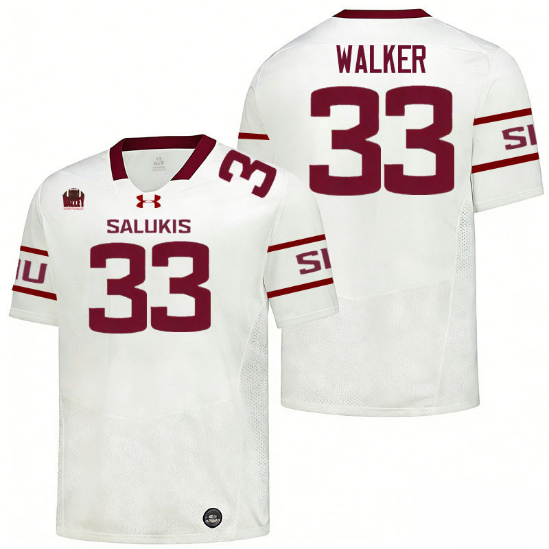 Southern Illinois Salukis #33 Shug Walker College Football Jerseys,Uniforms-White